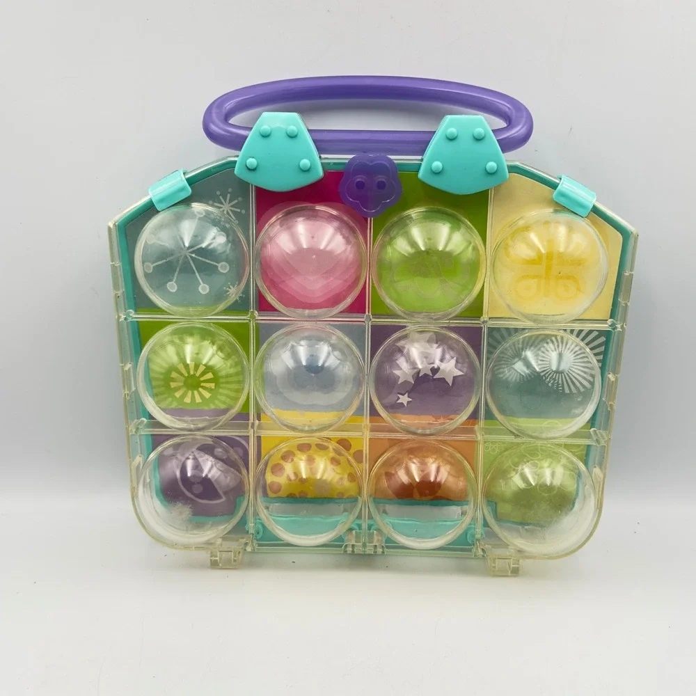 Vintage 2004 Polly Pocket Bubble Carrying Case Teal Purple G8624 Doll Storage